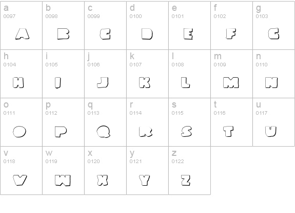 Land Whale Outline Grunge lowercase a-z preview