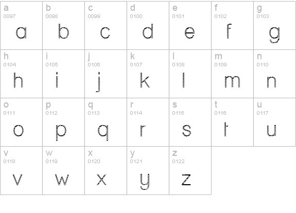 Lane - Cane lowercase a-z preview