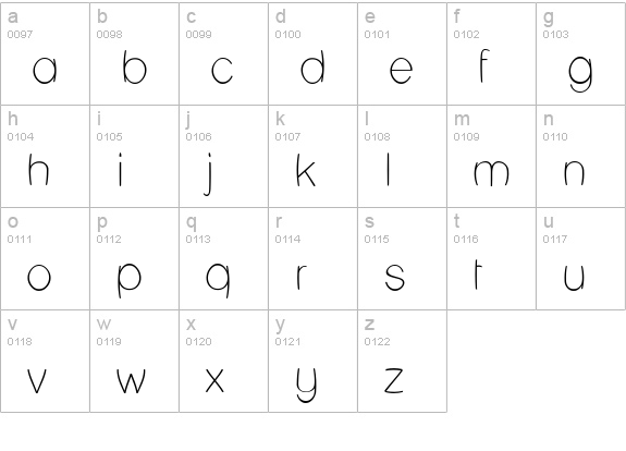 Lane Humouresque lowercase a-z preview