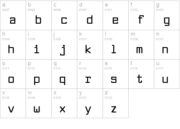 Larabiefont Bold lowercase a-z preview