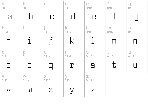 Larabiefont Condensed lowercase a-z preview