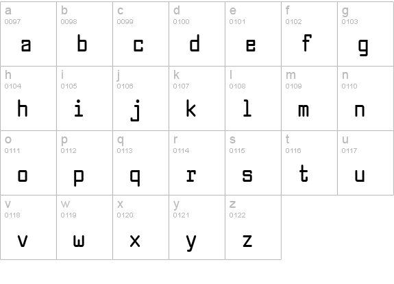 Larabiefont Condensed Bold lowercase a-z preview