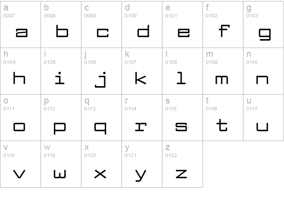 Larabiefont Extended Bold lowercase a-z preview