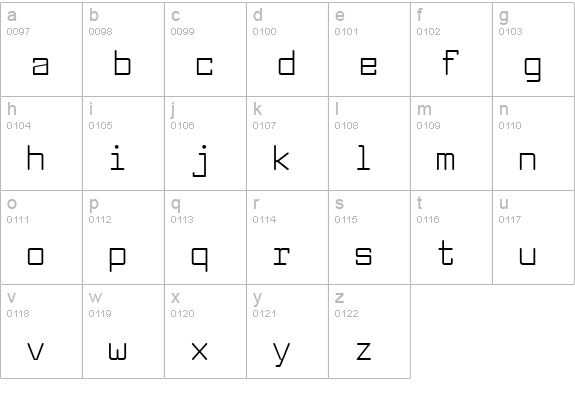 Larabiefont Free lowercase a-z preview