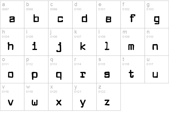 Larabiefont Ink lowercase a-z preview