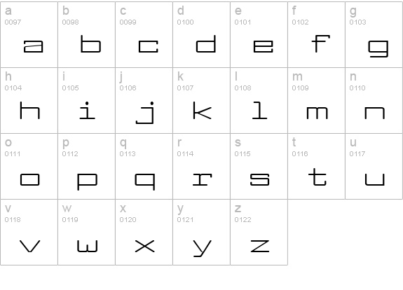 Larabiefont Xtrawide lowercase a-z preview