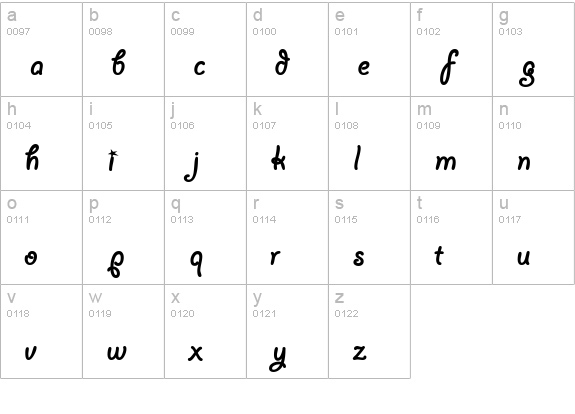 Lariat lowercase a-z preview