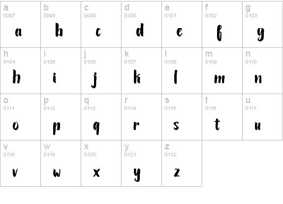 Lariess lowercase a-z preview