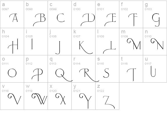 Larkin Capitals lowercase a-z preview