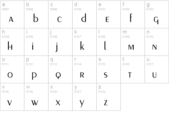 Larwell-Light lowercase a-z preview