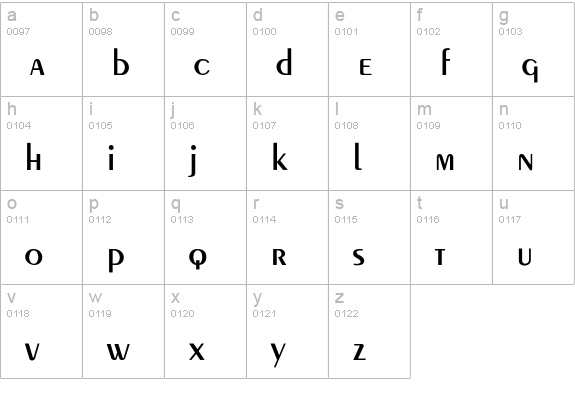 Larwell-Thin lowercase a-z preview