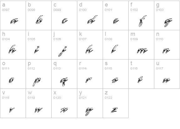 Laser ICG Chrome Alt lowercase a-z preview