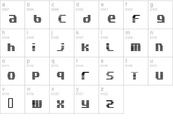 LASERDIVER lowercase a-z preview