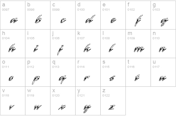 LaserICG-Chrome lowercase a-z preview