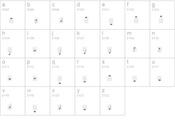 Lassus lowercase a-z preview