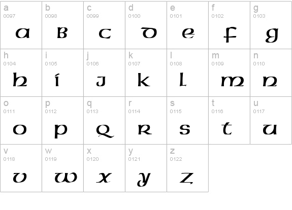 Lateran lowercase a-z preview