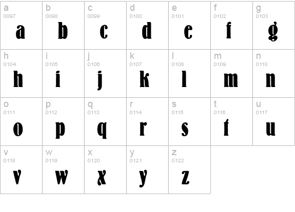 Laurin lowercase a-z preview