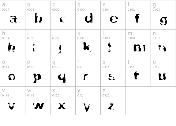 Lava-Lava lowercase a-z preview
