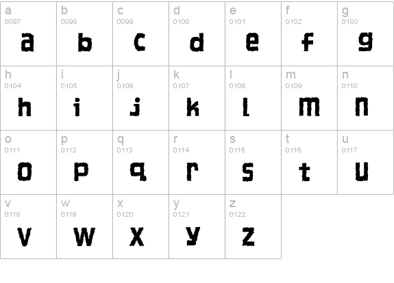 Lavaman lowercase a-z preview