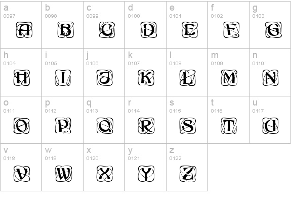 Lavendel lowercase a-z preview