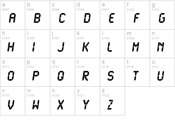 LCD Ultra lowercase a-z preview