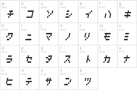 LCDK Italic lowercase a-z preview