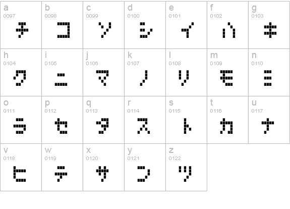 LCDK Regular lowercase a-z preview