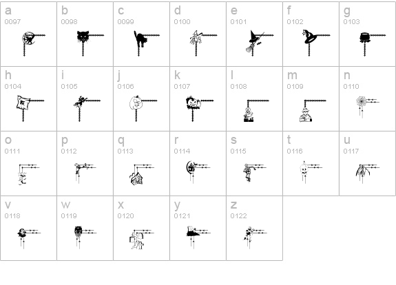 LCR Frightful Frames  lowercase a-z preview