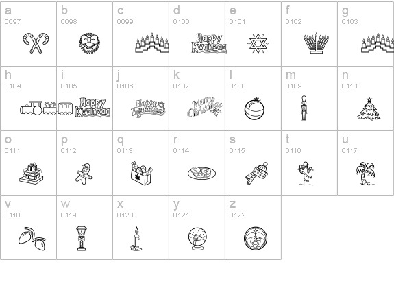 LD Symbol Holiday lowercase a-z preview
