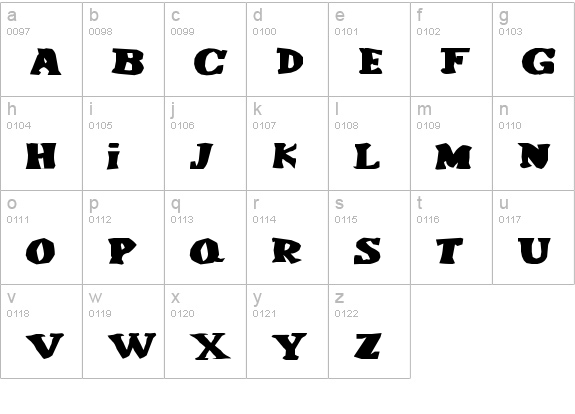Le Corniaud lowercase a-z preview