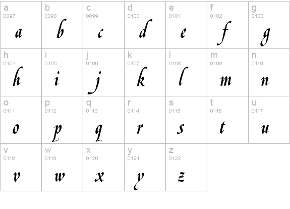 Le Griffe Std lowercase a-z preview
