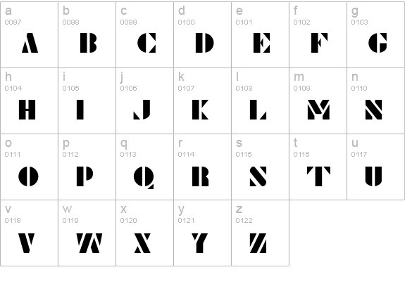Le Pochoir lowercase a-z preview