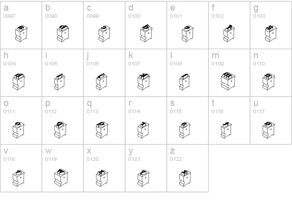 LeadTypeRightInked lowercase a-z preview