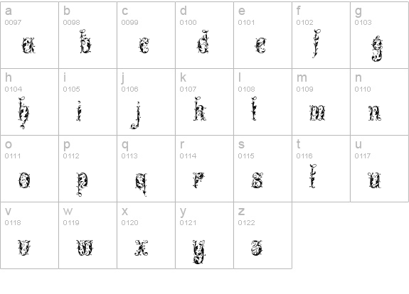 Leafy glade lowercase a-z preview