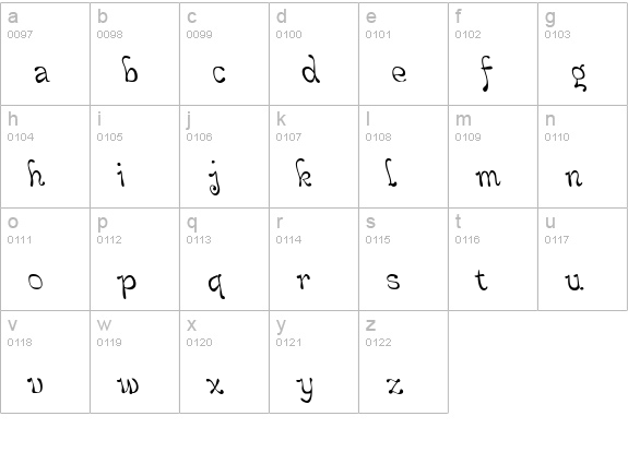 LeakorLeachLeft lowercase a-z preview