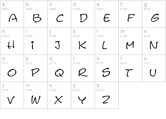 LeAsterix-Normal lowercase a-z preview