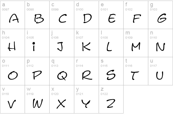 Leasterix-Regular lowercase a-z preview