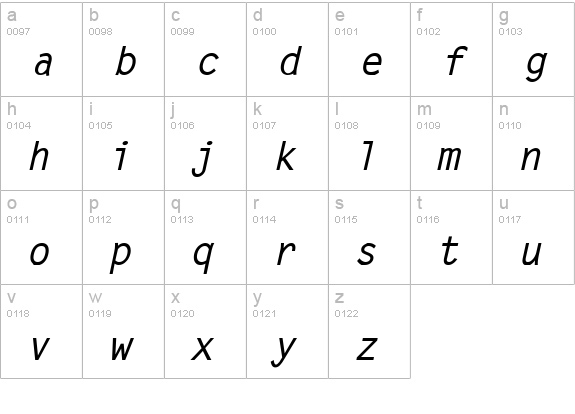 Lechter Bold Italic lowercase a-z preview