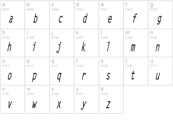 Lechter Thin BoldItalic lowercase a-z preview