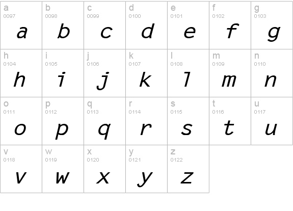 Lechter Wide Bold Italic lowercase a-z preview