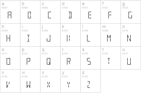 LED Real Regular lowercase a-z preview