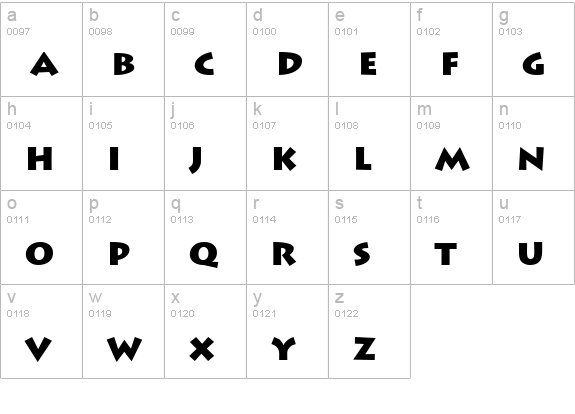 LeeToscanini9 BlackSH lowercase a-z preview