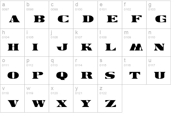 Legal Tender lowercase a-z preview