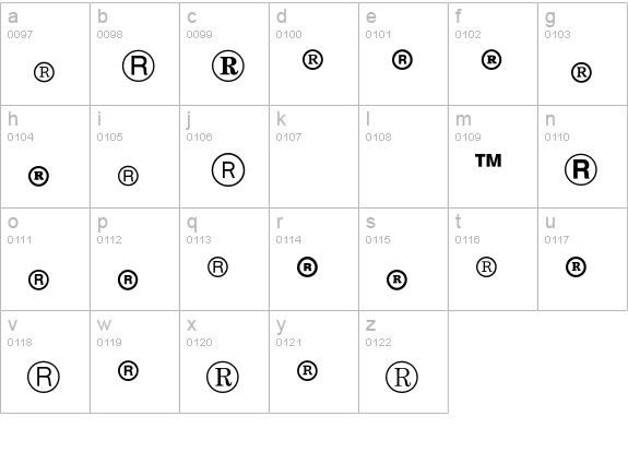 LegalTrademarksP01 lowercase a-z preview