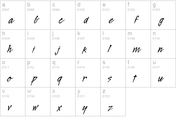 Legault Std lowercase a-z preview