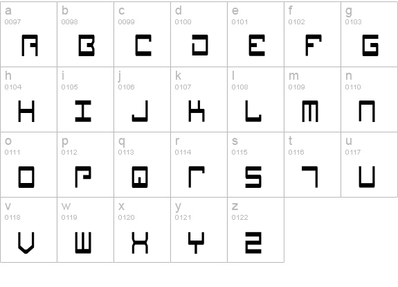 Legion Condensed lowercase a-z preview