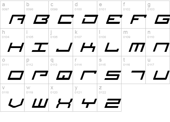 Legion Italic lowercase a-z preview