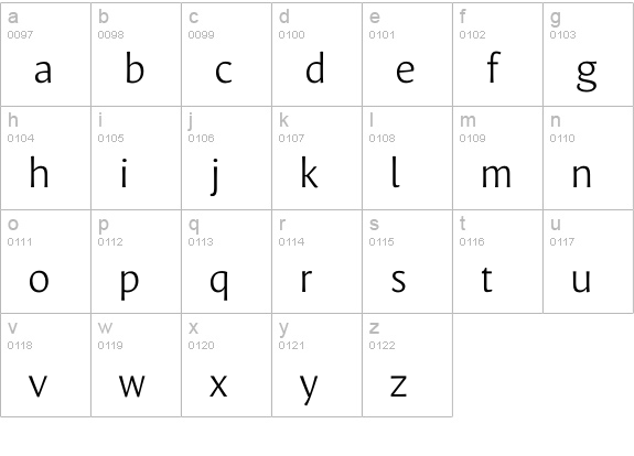 Leksa Sans Light lowercase a-z preview