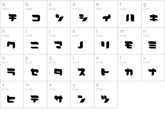 LEMON kANA J lowercase a-z preview