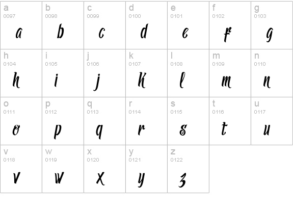 Lemonade lowercase a-z preview
